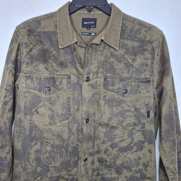 Quiksilver Olive Camo Shirt Jacket Size Medium - Picture 2 of 10